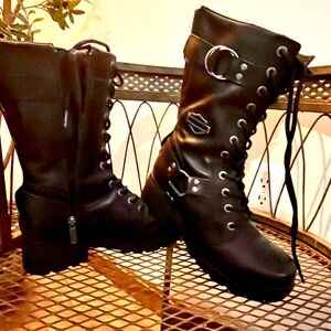 Women's Harley Davidson Footwear Eda Side-Zip Boots Size 9